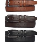%100 Hakiki Deri, 3'lü Set Siyah, Kızıl Taba, Koyu Kahve Dikişli Kumaş Pant. Kemeri 3.5 Cm_noktalı