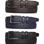 %100 Hakiki Deri, 3'lü Set Siyah, Lacivert, Koyu Kahve Dikişli Kumaş Pant. Kemeri 3.5 Cm_noktalı