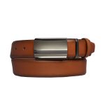 %100 Hakiki Deri, KAPAKLI TOKALI, Taba Klasik, Kumaş Pantolon Kemeri 3.5 Cm_alt_ciz_taba_düz