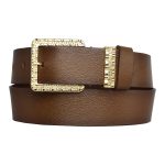 %100 Hakiki Deri, Gold Takım Tokalı 4 cm Kahverengi Kadın Kemeri; Kot, Spor Kemer