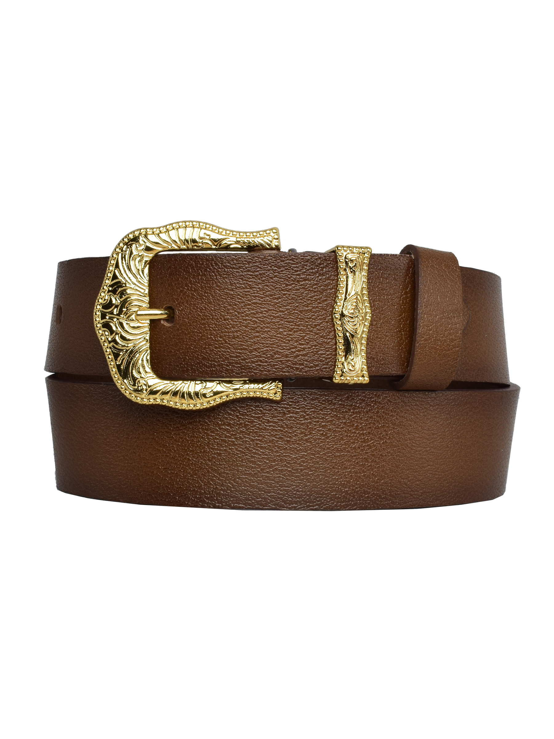 Kahve-byn-77-1.jpg %100 Hakiki Deri, Gold Takım Tokalı 4 cm Kahverengi Kadın Kemeri; Kot, Spor Kemer - Görsel 1