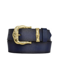 %100 Hakiki Deri, Gold Takım Tokalı 4 cm Lacivert Kadın Kemeri; Kot, Spor Kemer - Görsel 5