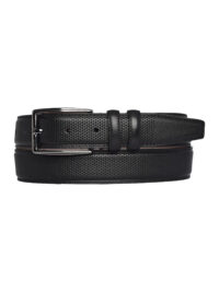 %100 Hakiki Deri, Siyah Dikişli Klasik, Kumaş Pantolon Kemeri 3.5 Cm_Dikisli.Noktalı