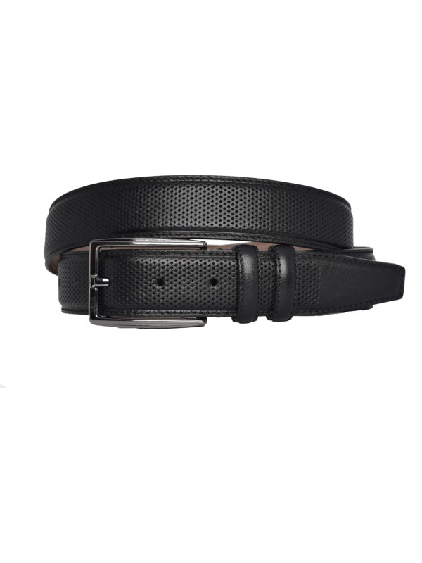 %100 Hakiki Deri, Siyah Dikişli Klasik, Kumaş Pantolon Kemeri 3.5 Cm_Dikisli.Noktalı - Görsel 4