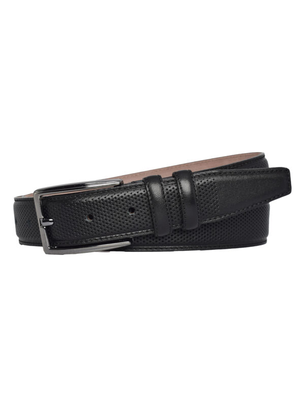 %100 Hakiki Deri, Siyah Dikişli Klasik, Kumaş Pantolon Kemeri 3.5 Cm_Dikisli.Noktalı - Görsel 5