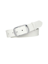 %100 Hakiki Deri, Gümüş Tokalı 4 cm Beyaz Kadın Kemeri; Kot, Spor Kemer AN-BYN-19 - Görsel 4
