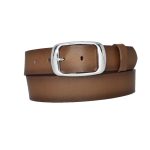 %100 Hakiki Deri, Gümüş Tokalı 4 cm Kahverengi Kadın Kemeri; Kot, Spor Kemer AN-BYN-19