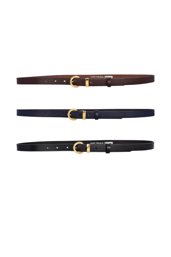 %100 Hakiki Deri 3'lü Set Gold Renk Takım Tokalı 2cm Kadın Kemeri Siyah, Koyu kahve, Laci_kilt_gOLD - Görsel 7