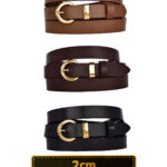 %100 Hakiki Deri 3'lü Set Gold Renk Takım Tokalı 2cm Kadın Kemeri Siyah, Kahve, Koyu Kahve_kilt_gOLD