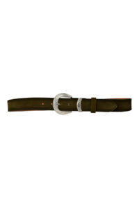 %100 Hakiki Deri, Gümüş Tokalı 4 Cm Süet Askeri Yeşil Kadın Kemeri; Kot, Spor Kemer=süet.63.ASK.Yeşl - Görsel 6