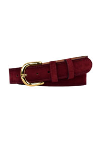 %100 Hakiki Deri, Gold Tokalı 4 Cm Bordo Süet Kadın Kemeri; Kot, Spor Kemer=süet.26.Bordo - Görsel 7