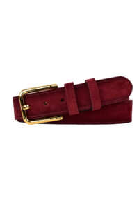 %100 Hakiki Deri, Gold Tokalı 4 Cm Bordo Süet Kadın Kemeri; Kot, Spor Kemer=süet.76.Bordo - Görsel 2
