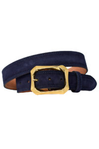 %100 Hakiki Deri, Gold Renk Tokalı 4 Cm Süet Lacivert Kadın Kemeri; Kot, Spor Kemer=süet.08.Lacivert - Görsel 3