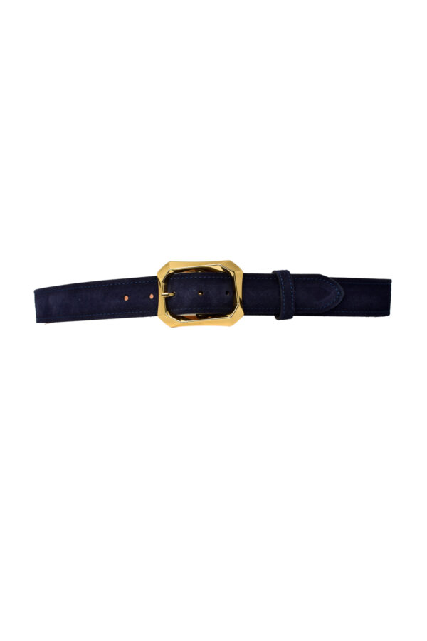 %100 Hakiki Deri, Gold Renk Tokalı 4 Cm Süet Lacivert Kadın Kemeri; Kot, Spor Kemer=süet.08.Lacivert - Görsel 6