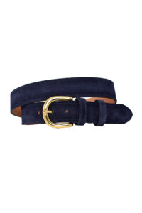 %100 Hakiki Deri, Gold Renk Tokalı 4 Cm Süet Lacivert Kadın Kemeri; Kot, Spor Kemer=süet.26.Lacivert - Görsel 3