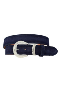 %100 Hakiki Deri, Gümüş Tokalı 4 Cm Süet Lacivert Kadın Kemeri; Kot, Spor Kemer=süet.63.Lacivert - Görsel 3