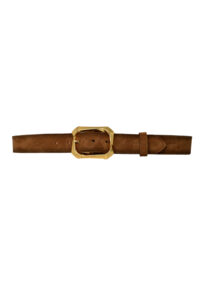 %100 Hakiki Deri, Gold Tokalı 4 Cm Süet Sütlü Kahverengi Kadın Kemeri; Kot, Spor Kemer=süet.08.SÜTKA - Görsel 6