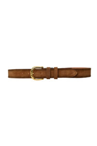 %100 Hakiki Deri, Gold Tokalı 4 Cm Süet Sütlü Kahverengi Kadın Kemeri; Kot, Spor Kemer=süet.26.SÜTKA - Görsel 8