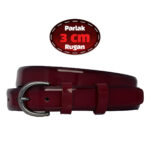 %100 Hakiki Deri, 3 Cm Bordo Rugan Klasik Kadın Kemeri, Business, İş Kadını, Kumaş, Takım Kemeri-r03