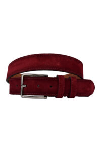 %100 Hakiki Deri 4 Cm Bordo Süet Kemer Kot,Kanvas Uyumlu Süet_Bordo - Görsel 3