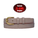 %100 Hakiki Deri, 3 Cm Pudra Rugan Klasik Kadın Kemeri, Business, İş Kadını, Kumaş, Takım Kemeri-r22
