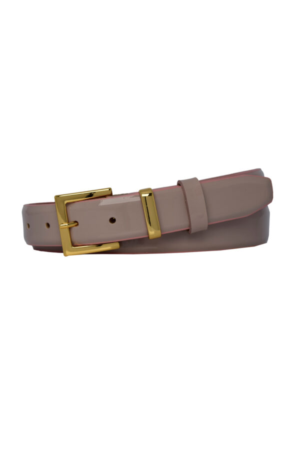 %100 Hakiki Deri, 3 Cm Pudra Rugan Klasik Kadın Kemeri, Business, İş Kadını, Kumaş, Takım Kemeri-r47 - Görsel 3