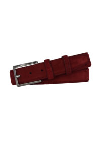 %100 Hakiki Kaliteli Süet Deri 3.5 Cm Bordo Dikişli Klasik, Kumaş Pantolon Kemeri - Görsel 6