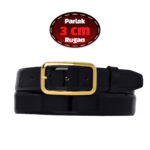 %100 Hakiki Deri, 3 Cm Siyah Rugan Klasik Kadın Kemeri, Business, İş Kadını, Kumaş, Takım Kemeri-r50