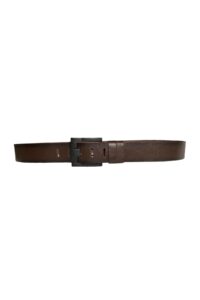 %100 Hakiki Kaliteli Deri 4.5 Cm Geniş Dilli Kahverengi Kot, Spor Kemer, Mat Siyah Tokalı Yeni-siyah - Görsel 3