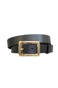 %100 Hakiki Deri Gold Dikdörtgen Tokalı Siyah Ince Kadın Kemeri, 3cm=3cm-kdn-38 - Görsel 3
