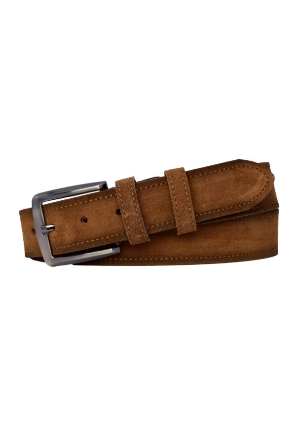 %100 Hakiki Deri Süet Kahverengi Kemer 4cm - Görsel 8