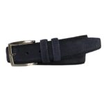%100 Hakiki Kaliteli Süet Deri 3.5 Cm Lacivert Klasik, Kumaş Pantolon Kemeri