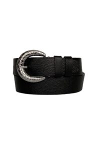 %100 Hakiki Deri, Gümüş Tokalı Siyah Kadın Kot Kemeri 4 Cm=an-byn-18