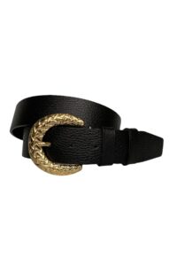 %100 Hakiki Deri, Gold Tokalı Siyah Kadın Kot Kemeri 4 Cm=an-byn-24 - Görsel 2
