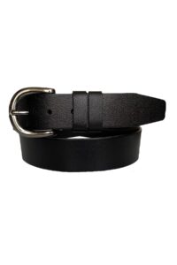 %100 Hakiki Deri, Mat Gümüş Tokalı Siyah Kadın Kot Kemeri 4 Cm=an-byn-45