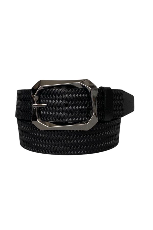 %100 Hakiki Deri, Gümüş Tokalı Siyah Kadın Kot Kemeri 4 Cm=tyc00419804011 - Görsel 3