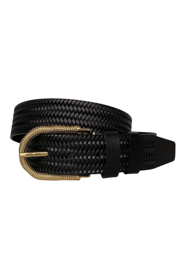 %100 Hakiki Deri, Gold Tokalı Siyah Kadın Kot Kemeri 4 Cm=tyc00419802335 - Görsel 2