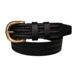 %100 Hakiki Deri, Gold Tokalı Siyah Kadın Kot Kemeri 4 Cm=tyc00419802099