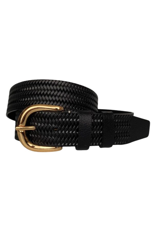 %100 Hakiki Deri, Gold Tokalı Siyah Kadın Kot Kemeri 4 Cm=tyc00419802099 - Görsel 2