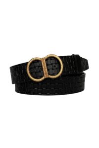 %100 Hakiki Deri, Gold Tokalı Siyah Desenli Kadın Kot, Spor Kemer 4 Cm=an-byn-16 - Görsel 2
