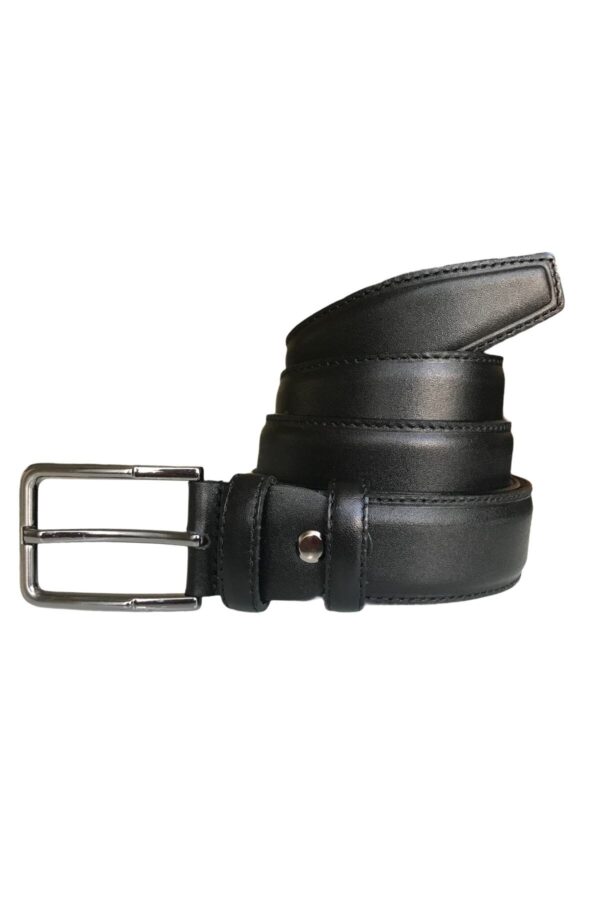Hakiki Kaliteli Deri 3'lü Set Dikişli Klasik Kumaş Pantolon Kemeri Siyah Lacivert Taba 3,5 Cm=3l.kla - Görsel 2