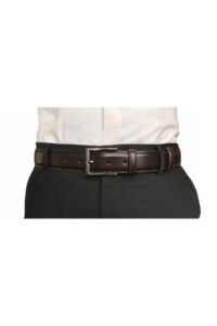 Hakiki Kaliteli Deri, Kenarları Dikişli Kahverengi Klasik Kumaş Pantolon Kemeri 3,5 Cm=go-dk-kla - Görsel 2