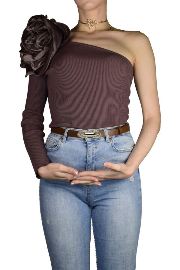 %100 Hakiki Deri, Gümüş Tokalı İnce 2 cm Açık Kahverengi Kadın Elbise, Pantolon Kemeri; orta.tümsek - Görsel 2