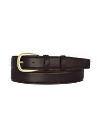 Hakiki Deri, 3 cm Gold Renk Tokalı, Koyu Kahverengi, Dikişli Klasik Kadın Kemeri, 3cmkla31 - Görsel 8