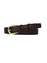 Hakiki Deri, 3 cm Gold Renk Tokalı, Koyu Kahverengi, Dikişli Klasik Kadın Kemeri, 3cmkla31 - Görsel 2