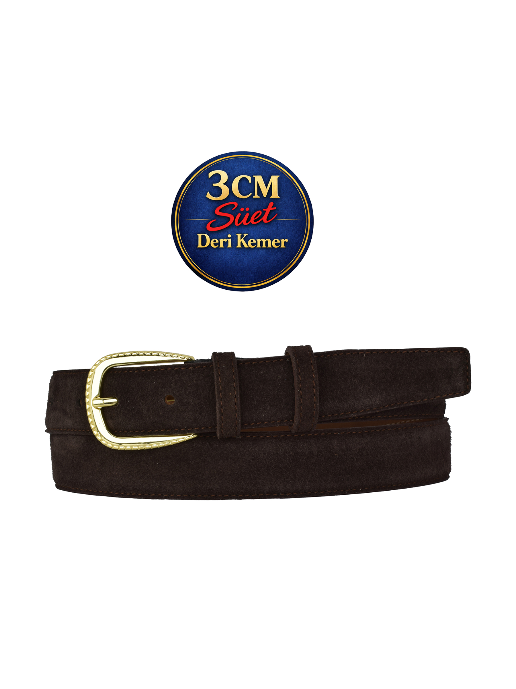 3cm-klasik-31.gold-suet-koka-0.logo_.jpg Hakiki Deri, 3 cm Gold Renk Tokalı, Koyu Kahverengi Süet, Dikişli Klasik Kadın Kemeri, 3cmkla31 - Görsel 1