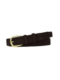 Hakiki Deri, 3 cm Gold Renk Tokalı, Koyu Kahverengi Süet, Dikişli Klasik Kadın Kemeri, 3cmkla31 - Görsel 2