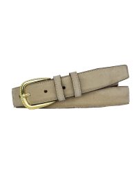 Hakiki Deri, 3 cm Gold Renk Tokalı, Krem Süet, Dikişli Klasik Kadın Kemeri, 3cmkla31 - Görsel 2