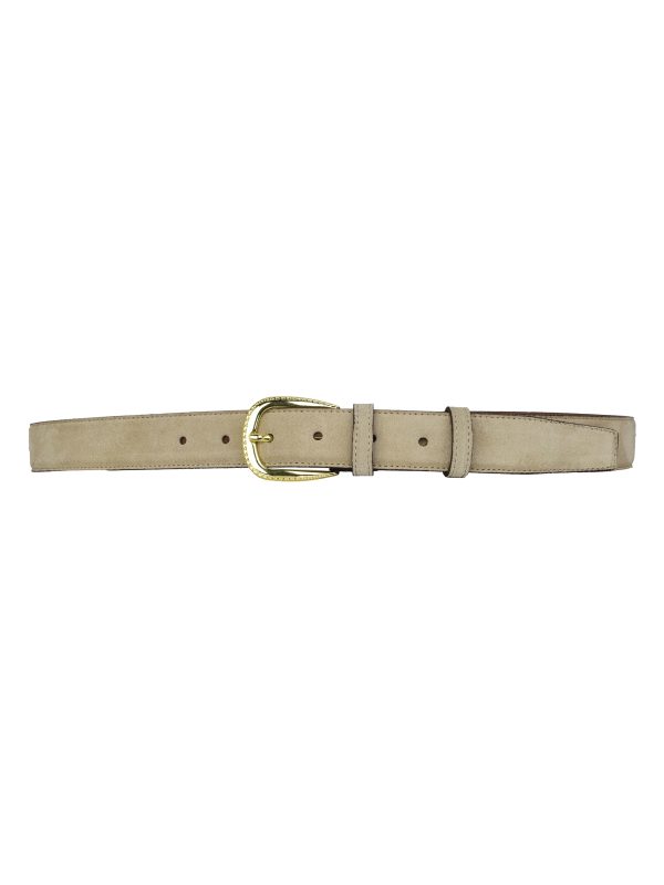Hakiki Deri, 3 cm Gold Renk Tokalı, Krem Süet, Dikişli Klasik Kadın Kemeri, 3cmkla31 - Görsel 7