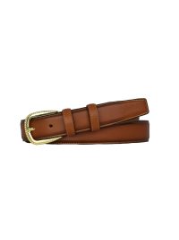 Hakiki Deri, 3 cm Gold Renk Tokalı, Taba, Dikişli Klasik Kadın Kemeri, 3cmkla31 - Görsel 6